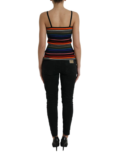 Dolce & Gabbana Chic Striped Spaghetti Strap Tank Top