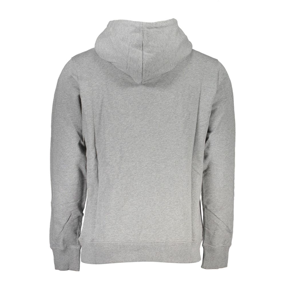 Calvin Klein Chic Gray Hooded Sweatshirt with Central Pocket