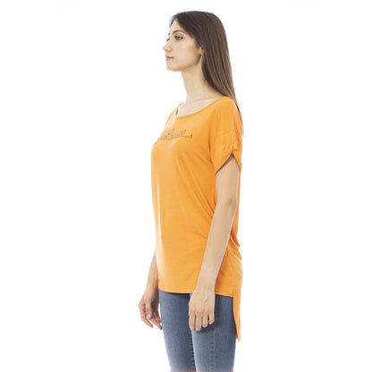 Just Cavalli Orange Cotton Women T-Shirt