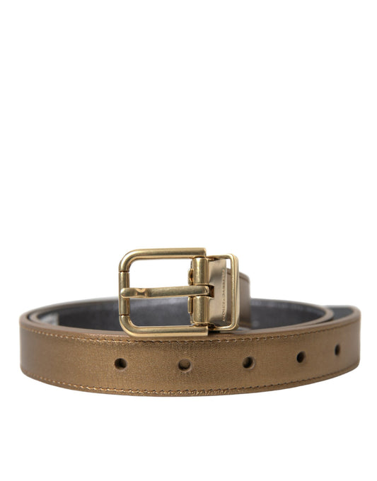 Dolce & Gabbana Metallic Gold Leather Belt - Timeless Elegance