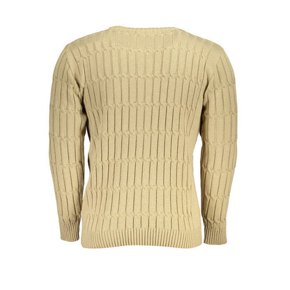 U.S. Grand Polo Elegant Beige Long Sleeve Crew Neck Sweater