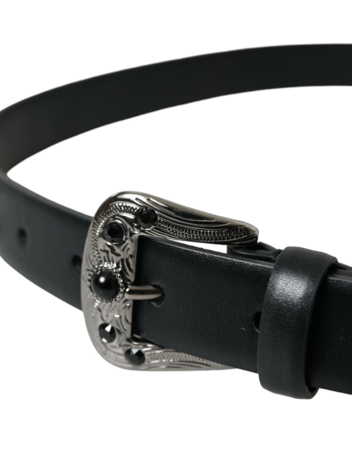 Dolce & Gabbana Engraved Logo Leather Waist Belt