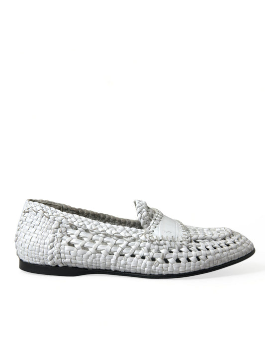 Eleganckie białe mokasyny typu slip-on