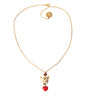 Dolce & Gabbana Gold Brass Chain Dog Heart Pendant Charm Necklace