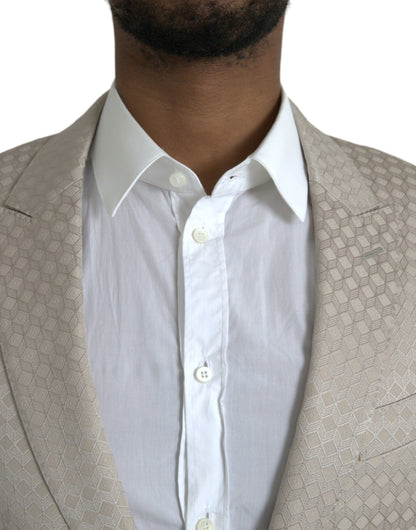 Dolce & Gabbana Beige MARTINI Single Breasted Coat Blazer