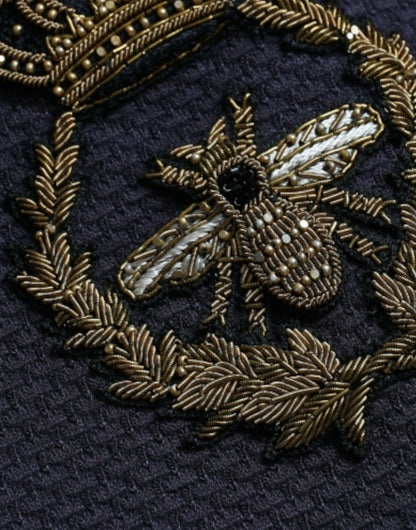 Granatowa dwurzędowa marynarka Crown Bee