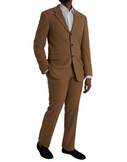 Prada Brown Cashmere 2 Piece Single Breasted Suit