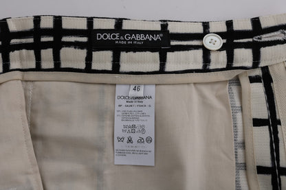 Dolce &amp; Gabbana Eleganckie szorty w paski z bawełny i lnu