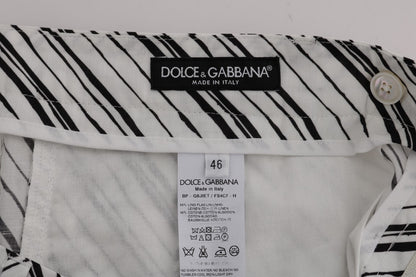 Dolce &amp; Gabbana Eleganckie szorty w paski z bawełny i lnu