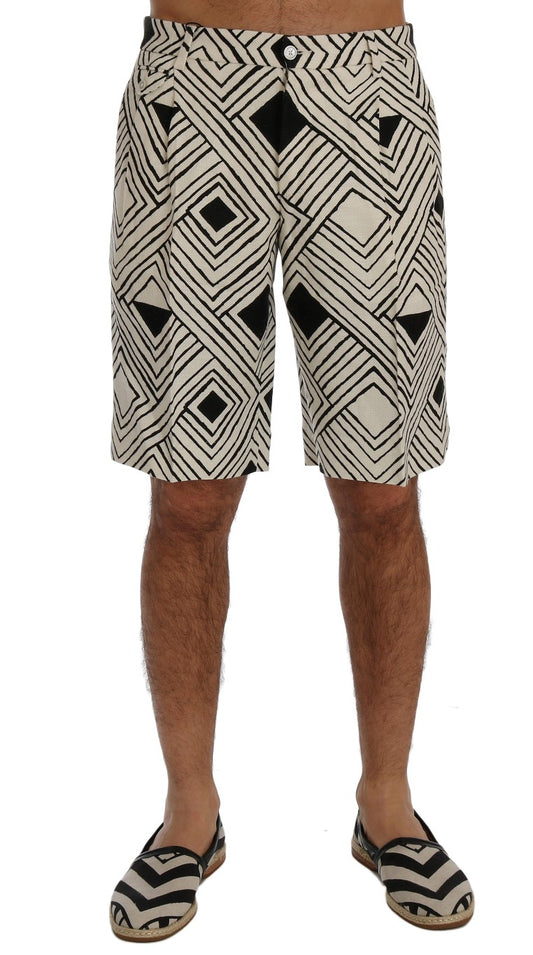 Dolce &amp; Gabbana Chic Striped Casual Shorts - Mieszanka konopi i lnu