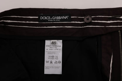 Dolce &amp; Gabbana Bordeaux Paski Bawełniane Szorty Do Kolan