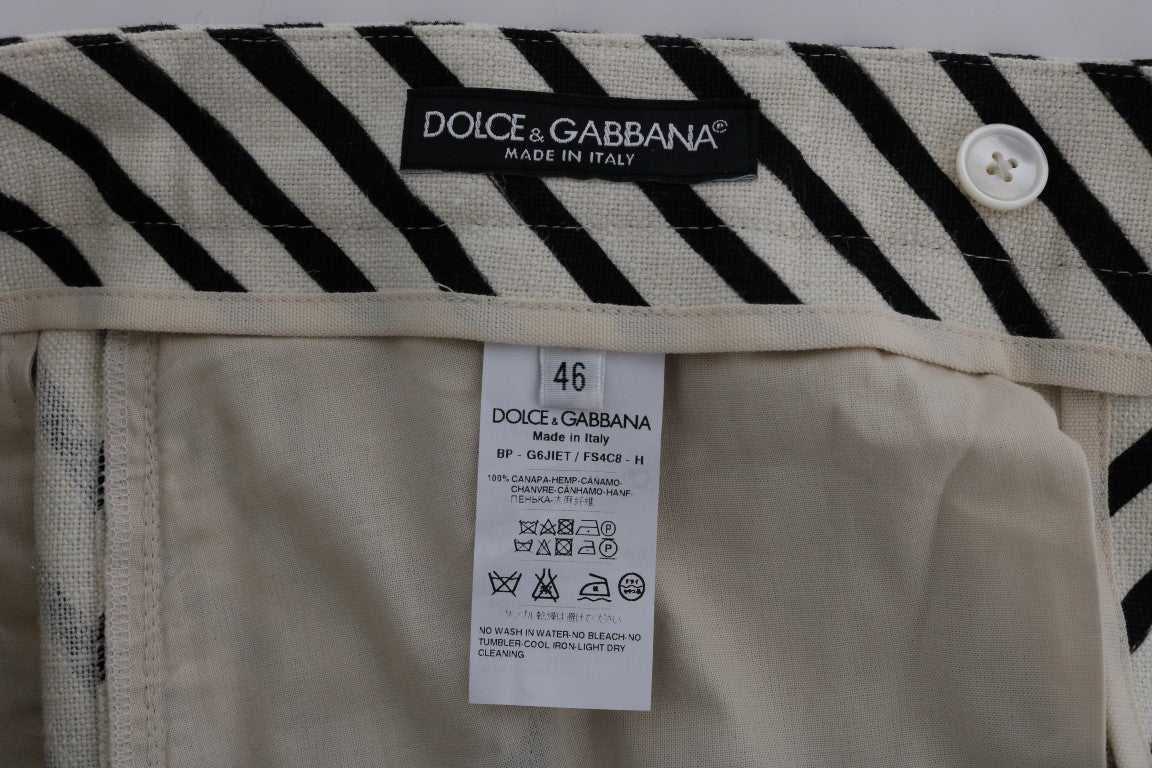 Dolce &amp; Gabbana Pasiaste Konopne Szorty Casualowe