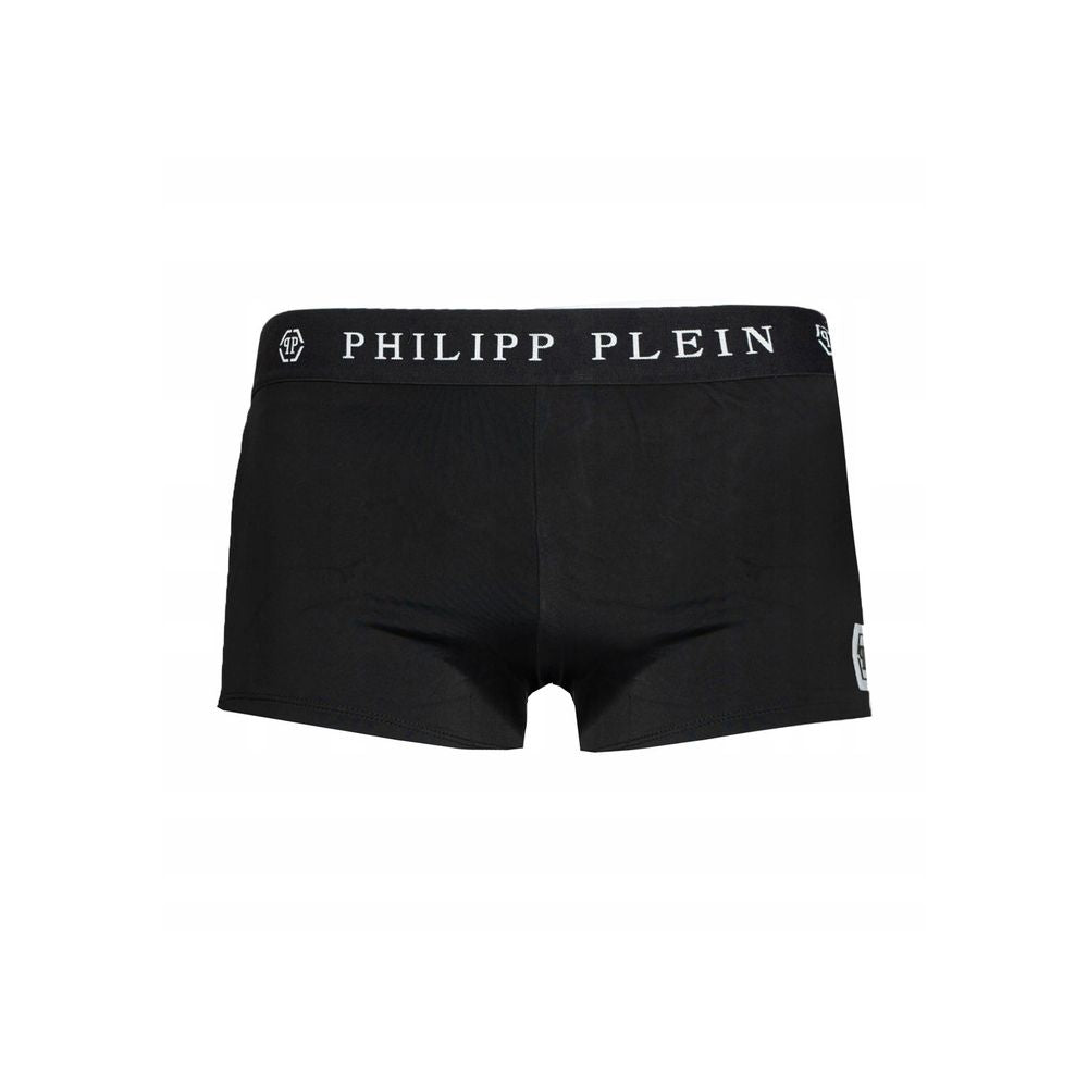 Philipp Plein Black Polyamide Men Swimwear