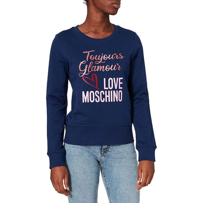 Sweter damski Love Moschino Blue Cotton