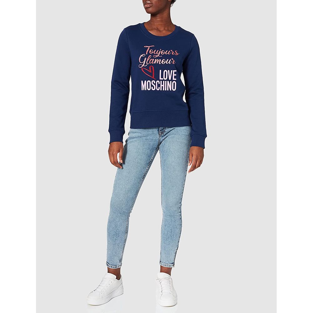 Sweter damski Love Moschino Blue Cotton