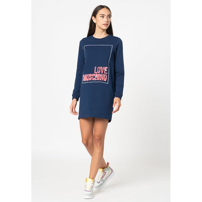 Sukienka damska Love Moschino Blue Cotton