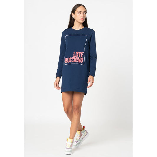 Sukienka damska Love Moschino Blue Cotton