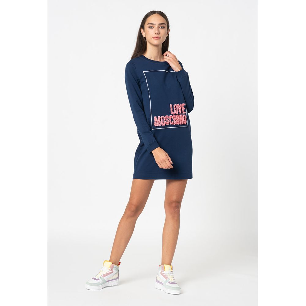 Sukienka damska Love Moschino Blue Cotton