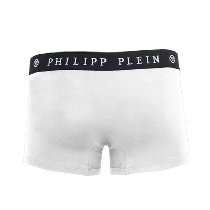 Philipp Plein Białe bawełniane bokserki męskie