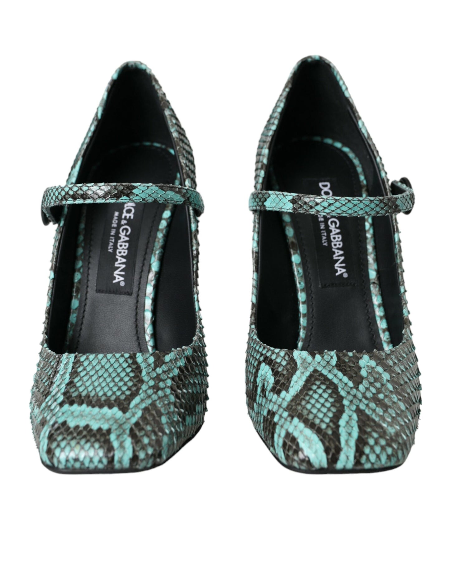 Aqua Python Skórzane Buty Mary Jane Pompy