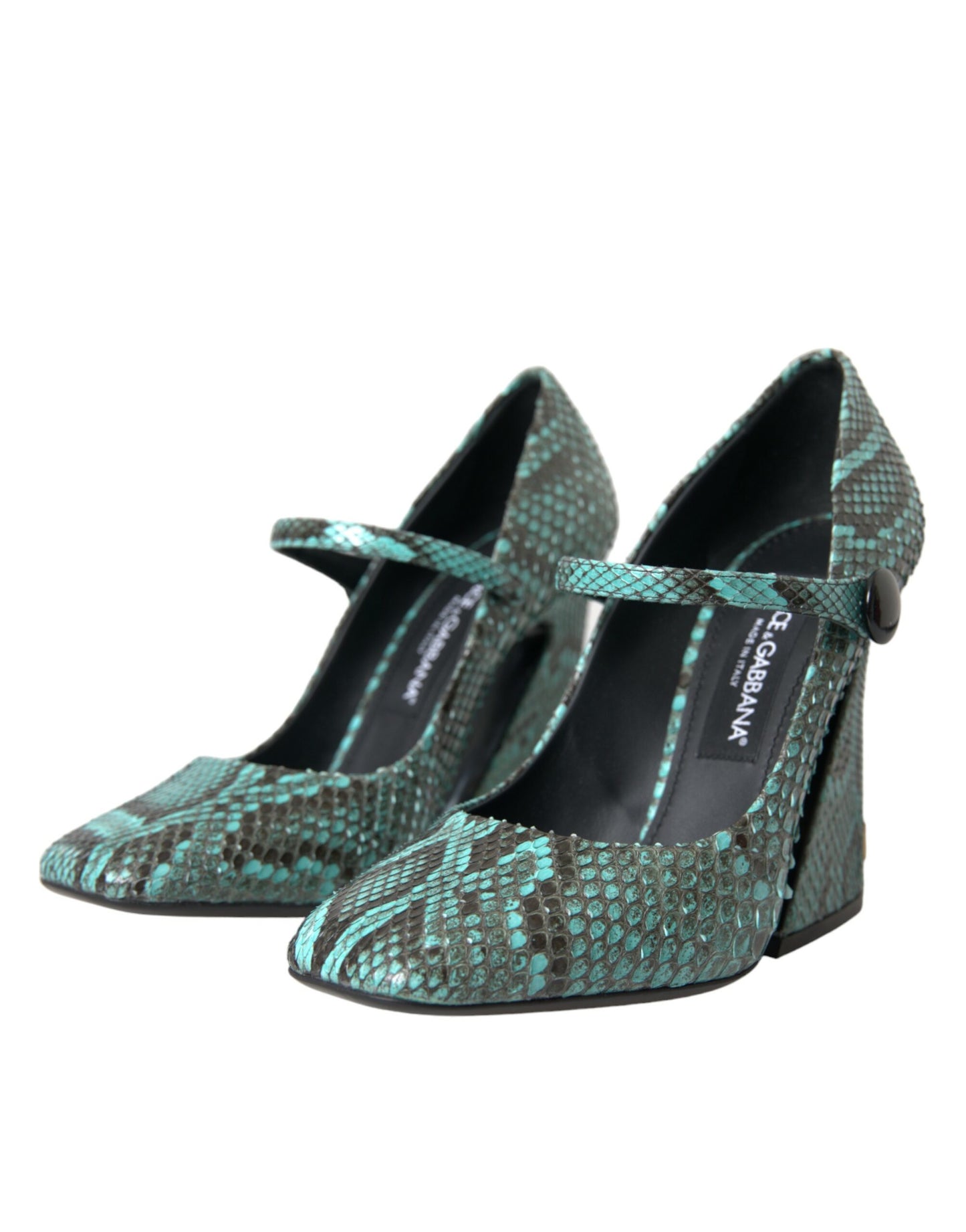 Aqua Python Skórzane Buty Mary Jane Pompy