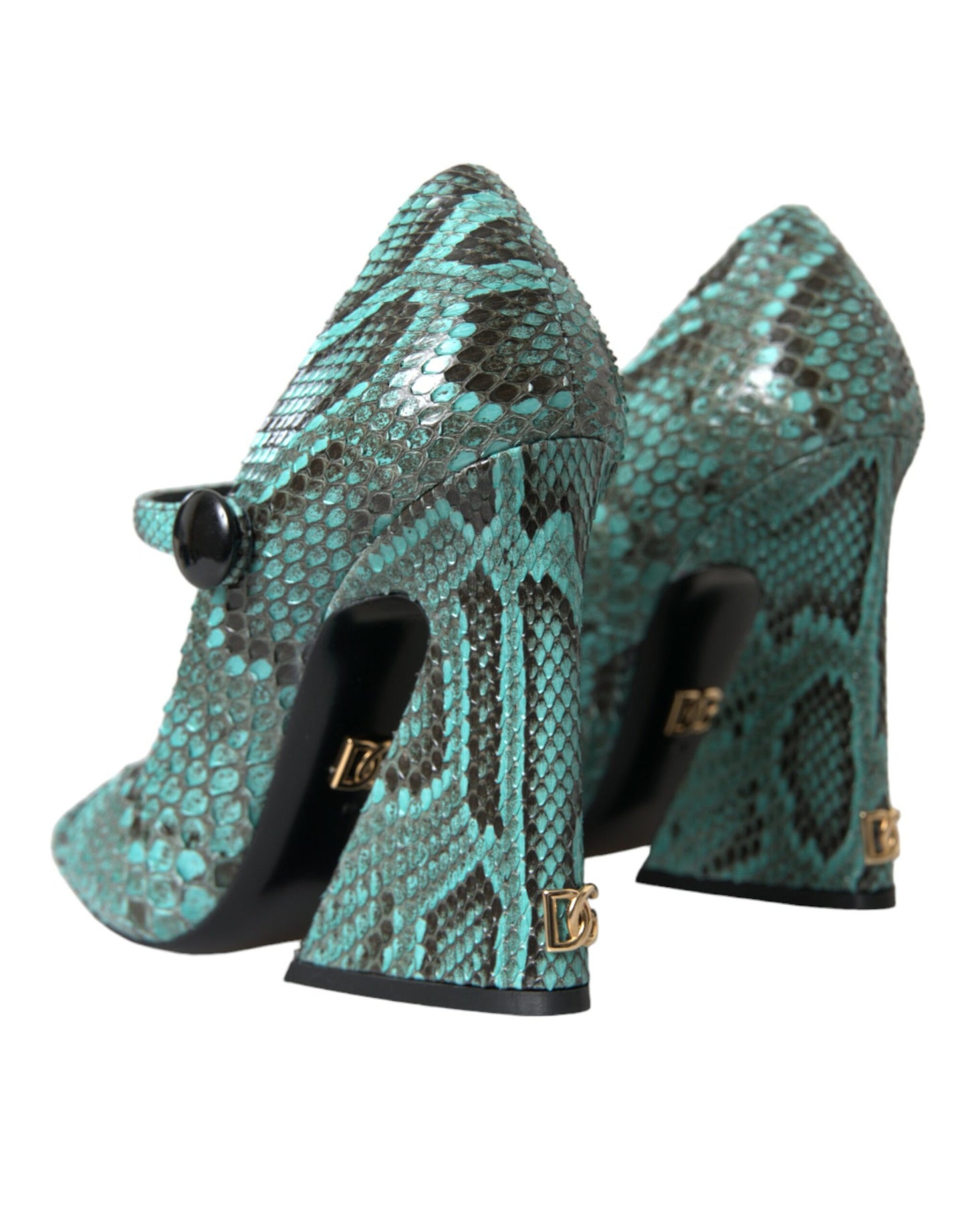 Aqua Python Skórzane Buty Mary Jane Pompy