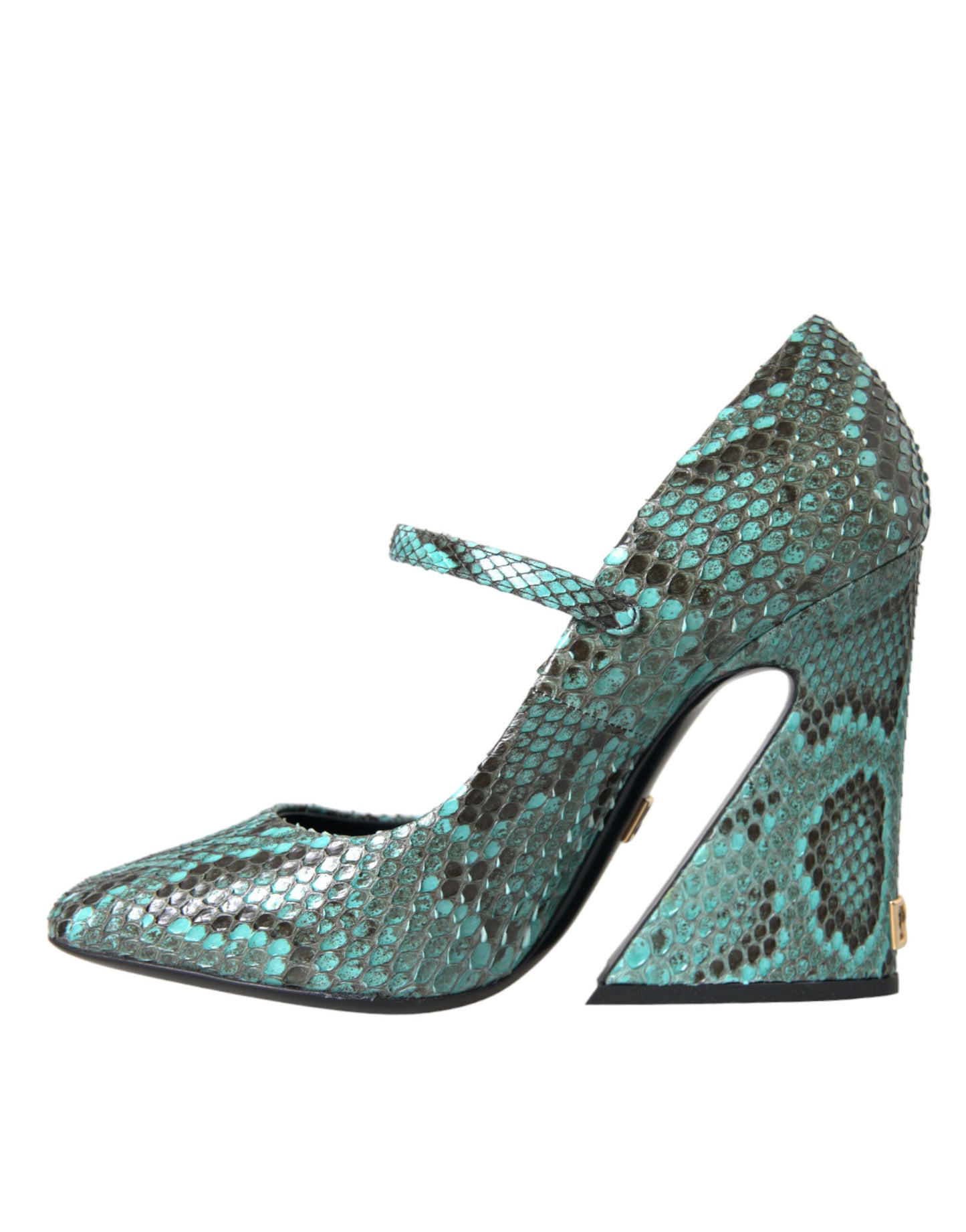 Aqua Python Skórzane Buty Mary Jane Pompy