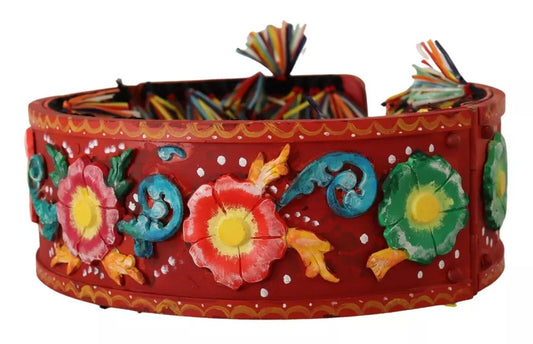 Dolce & Gabbana Multicolor Floral Wide Waist Carretto Belt