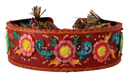 Dolce & Gabbana Multicolor Floral Wide Waist Carretto Belt