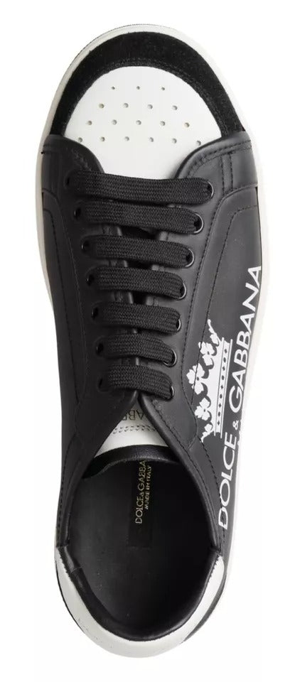 Czarne skórzane trampki Crown Milano Casual Shoes