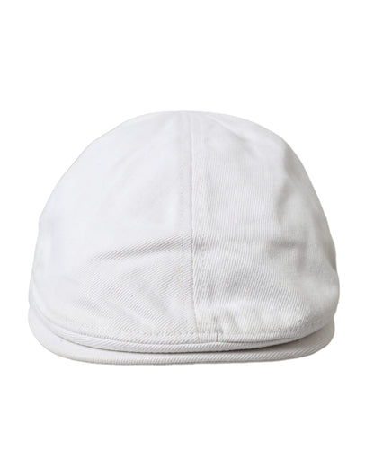 Dolce & Gabbana White Cotton Cloth Newsboy Hat Men