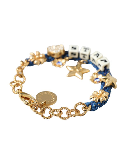 Dolce & Gabbana Gold Tone Brass Chain Star Fashion Bracelet