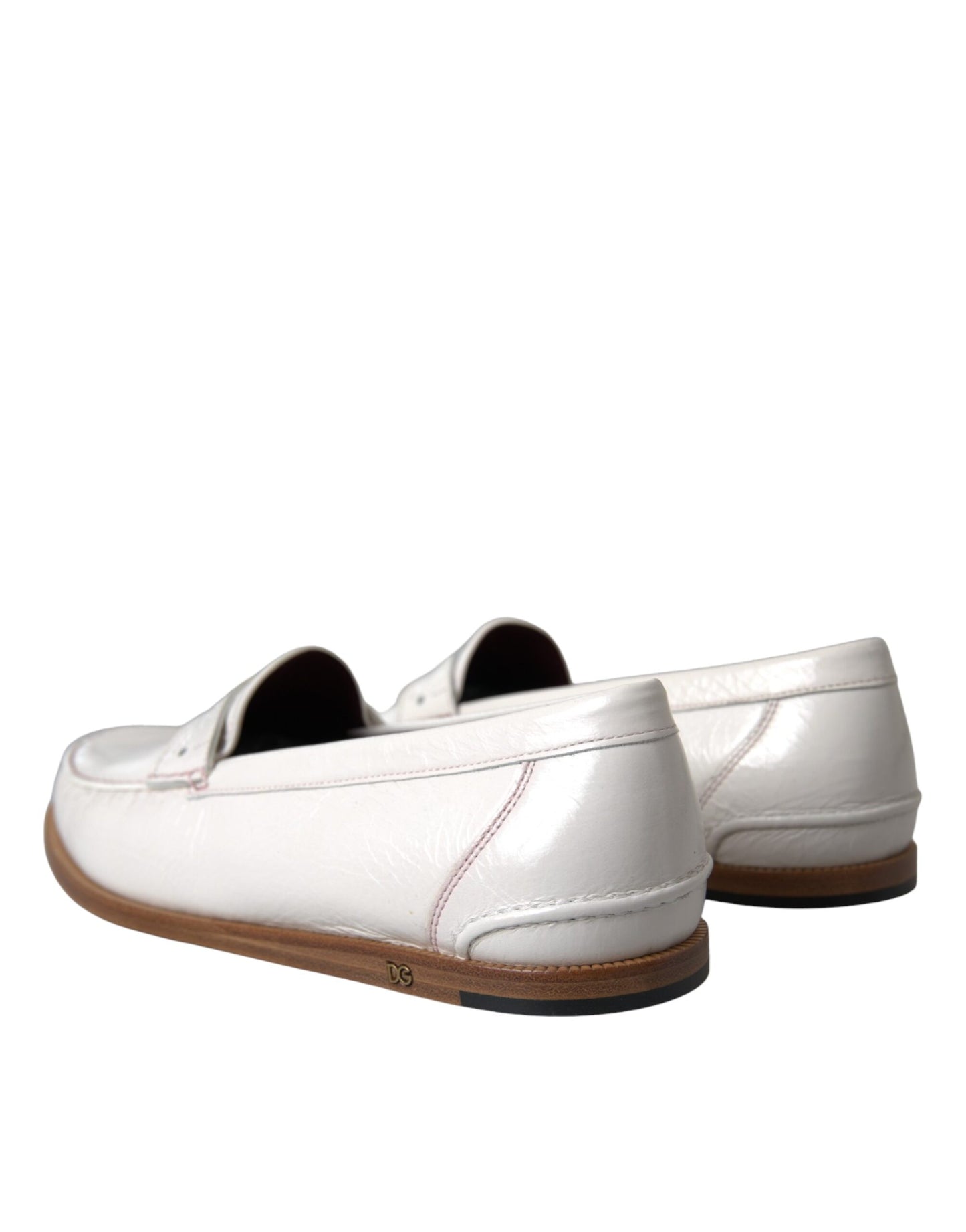 Białe skórzane buty typu slip on mokasyny loafersy