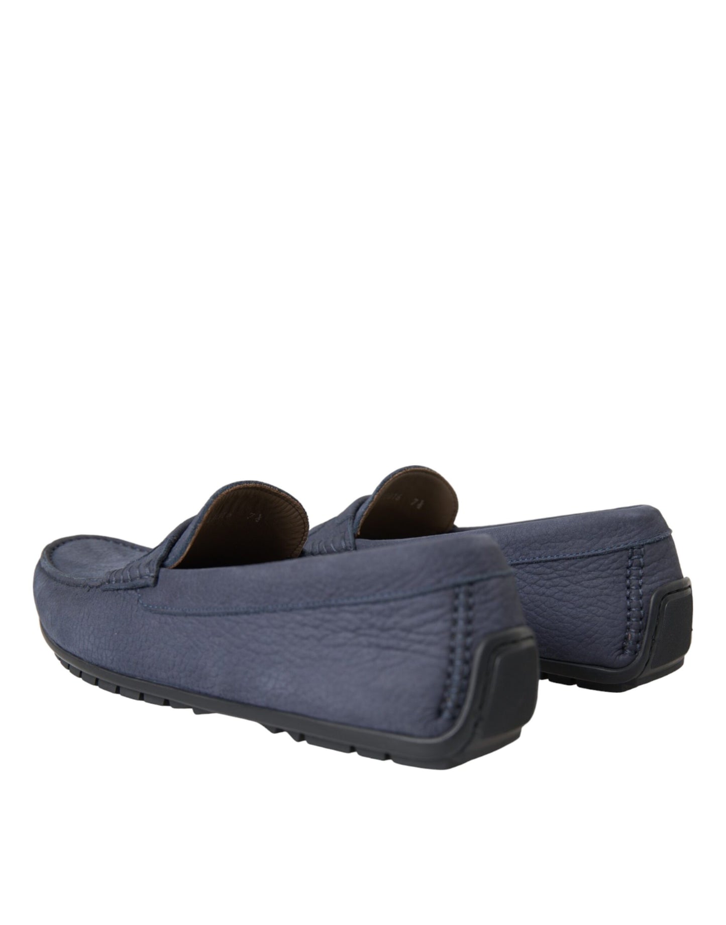 Niebieskie skórzane mokasyny typu slip-on