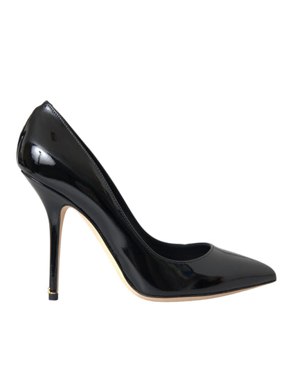 Dolce & Gabbana Black Patent Leather Bellucci Pumps Heels Shoes