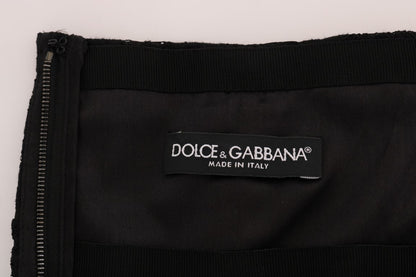 Dolce &amp; Gabbana Elegancka Kwiecista Koronkowa Spódnica Mini w Kształcie Litery A