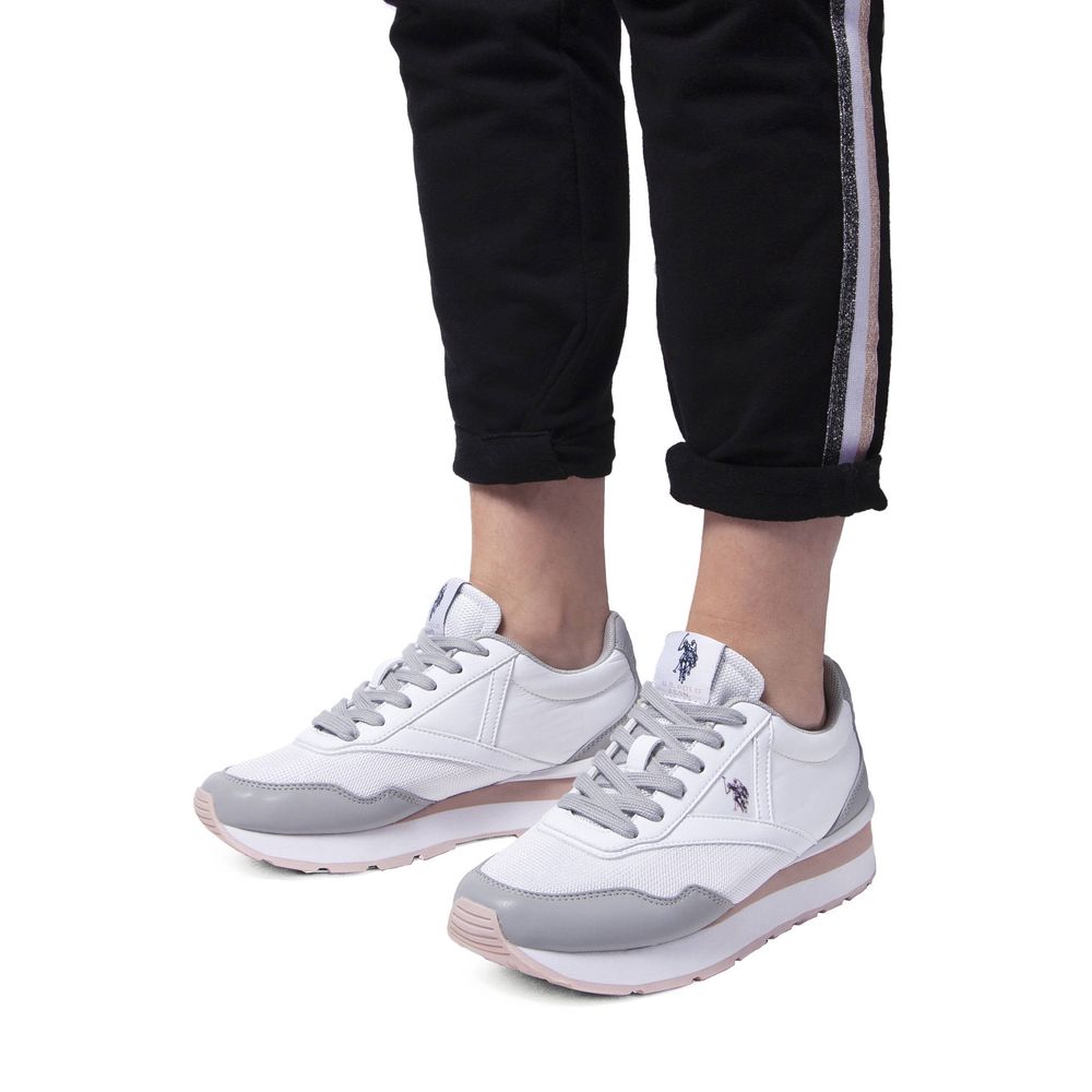 U.S. POLO ASSN. White Polyester Women Sneaker