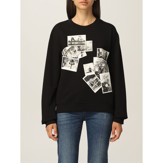 Bluza Love Moschino Chic Black z emblematem projektanta