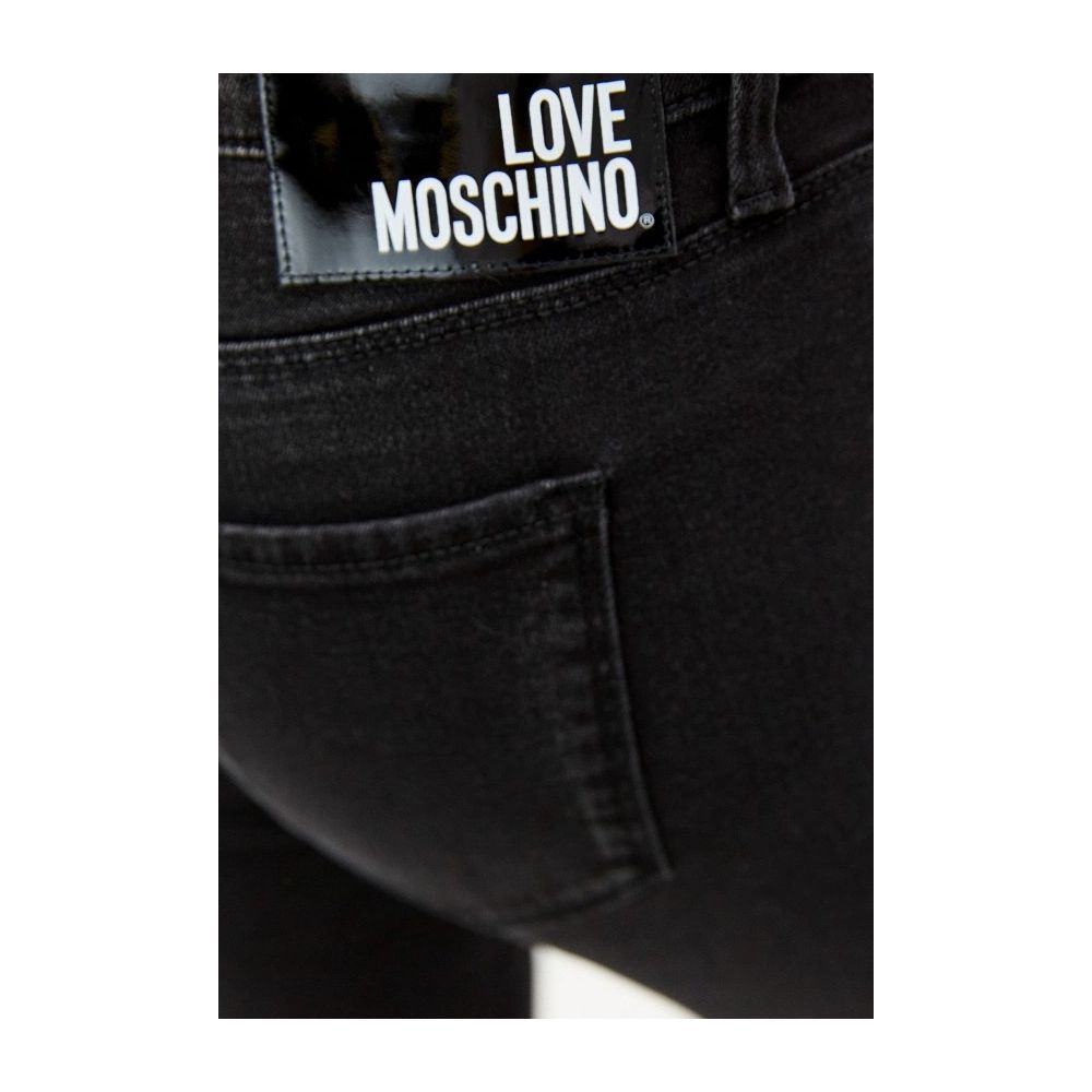 Love Moschino Czarne Bawełniane Jeansy Damskie