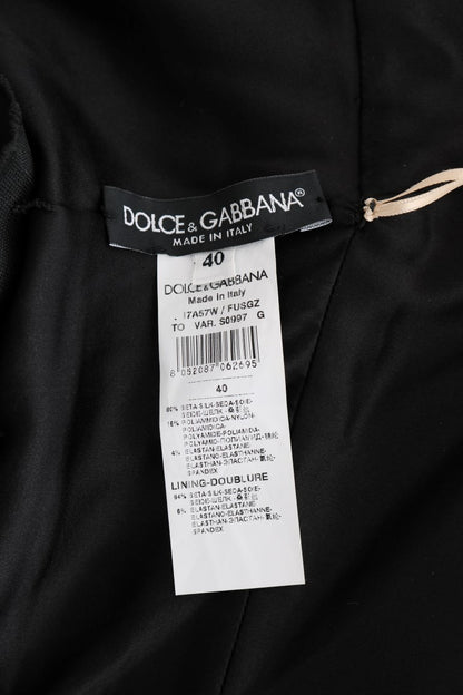 Dolce &amp; Gabbana Złoty i Czarny Jedwabny Elastyczny Body Kombinezon