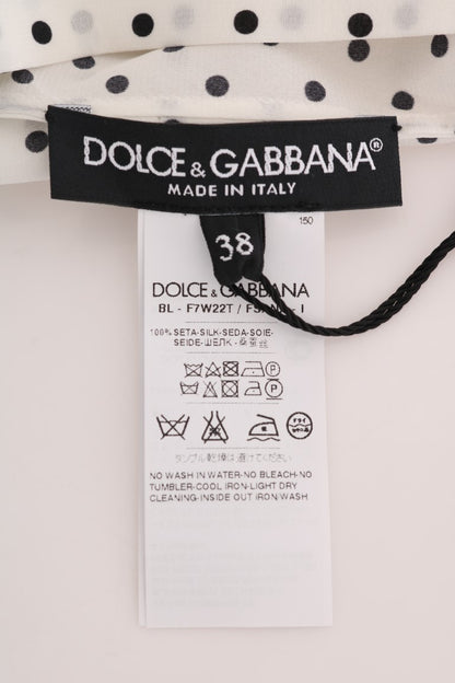 Dolce &amp; Gabbana Szykowna bluzka z jedwabiu w groszki