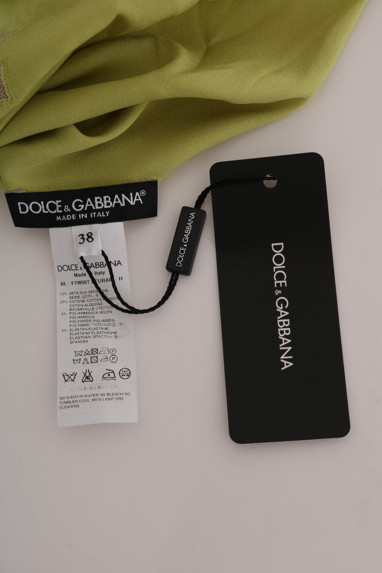 Dolce &amp; Gabbana Elegancka bluzka z jedwabiu z koronką w kwiaty