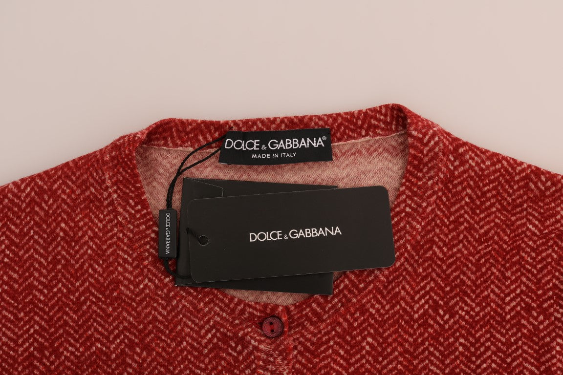 Dolce &amp; Gabbana Czerwony wełniany kardigan sweter