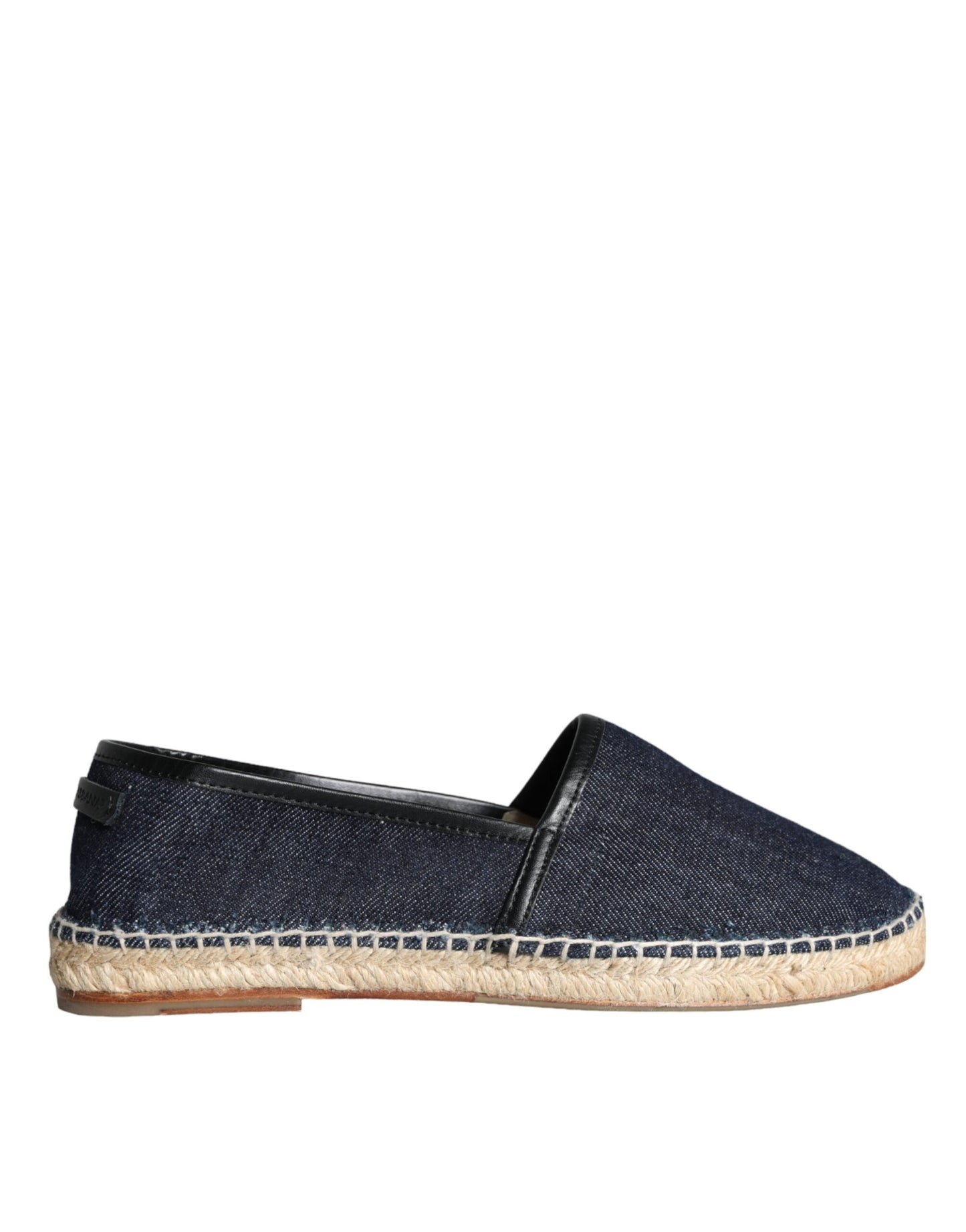 Niebieskie Jeansowe Bawełniane Skórzane Buty Espadryle