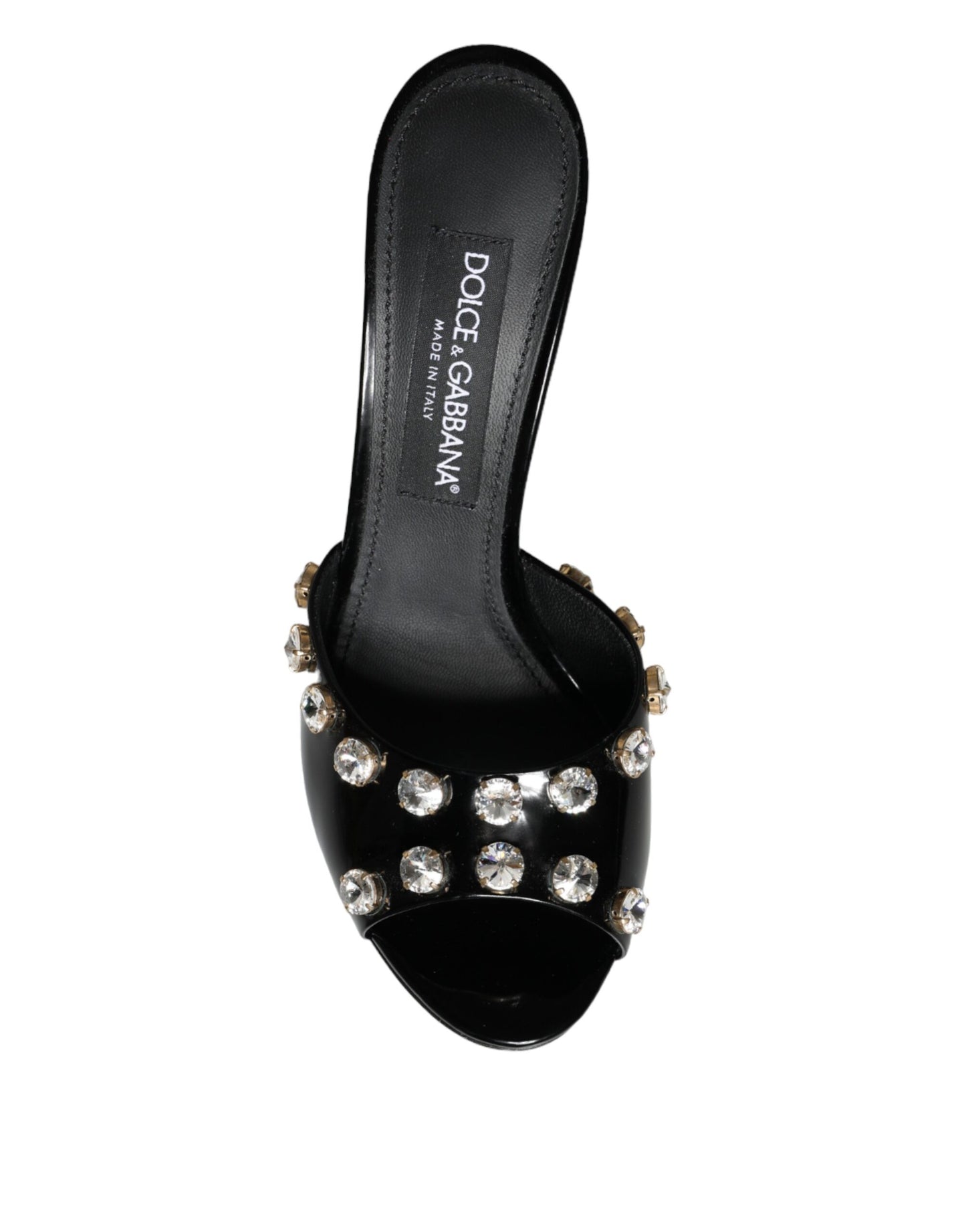 Dolce & Gabbana Black Crystal Heels Keira Sandals Shoes