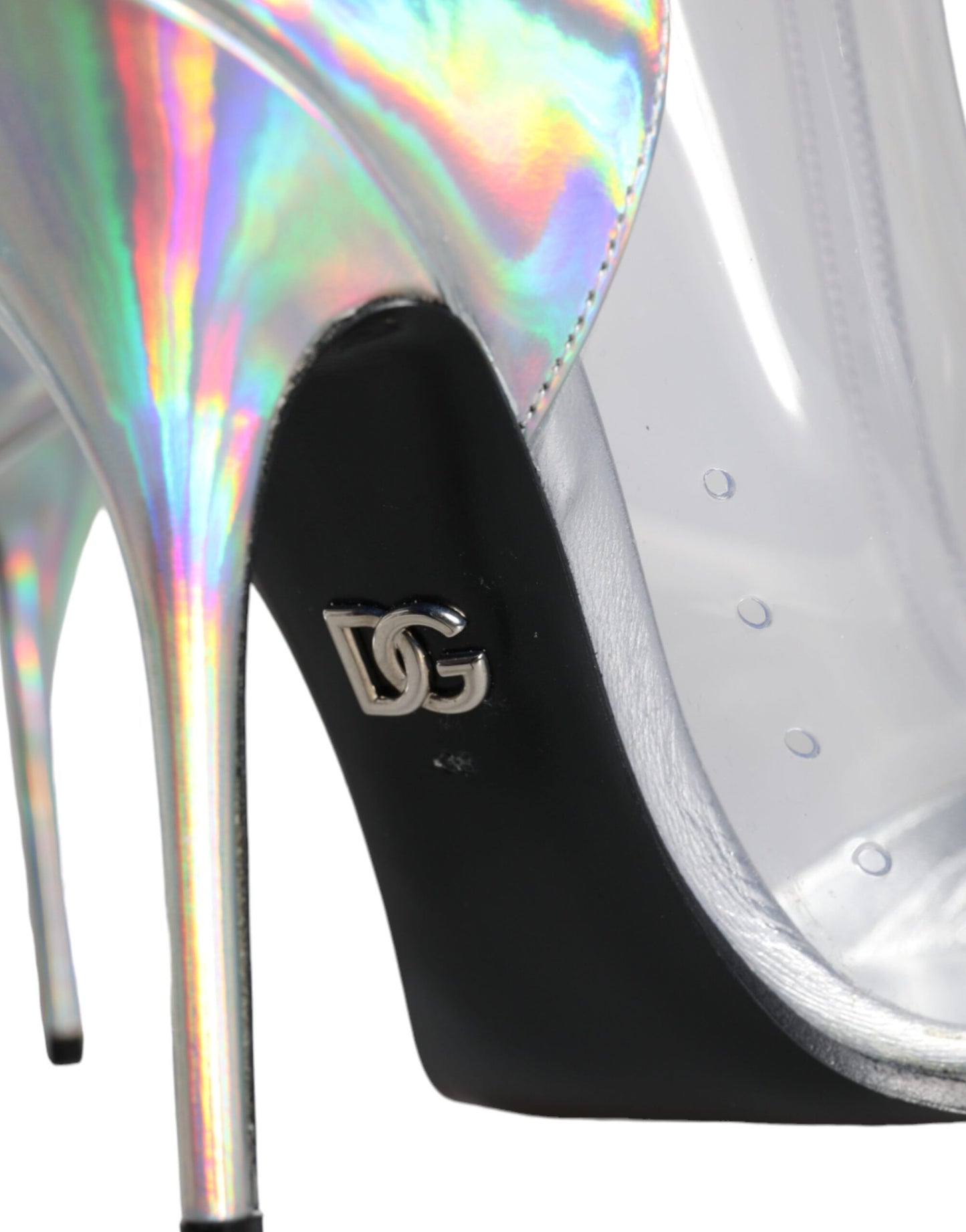 Dolce & Gabbana Silver Iridescent PVC Pointed Short Boots Shoes