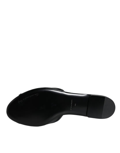 Czarne skórzane buty typu slip-on DG Amore