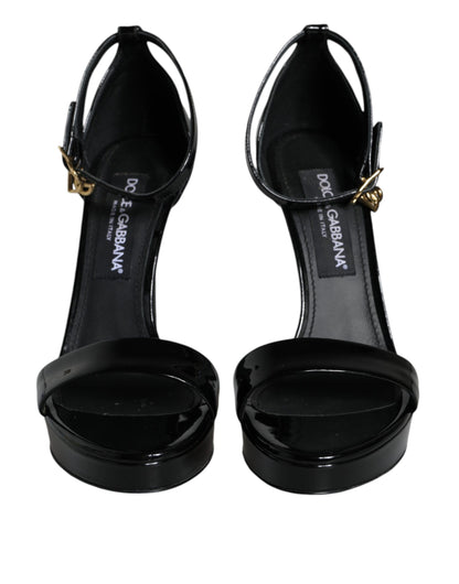 Dolce & Gabbana Black KEIRA Heels Ankle Strap Sandals Shoes