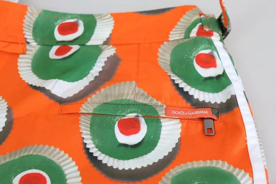 Pomarańczowe spodenki plażowe Cupcake Beachwear