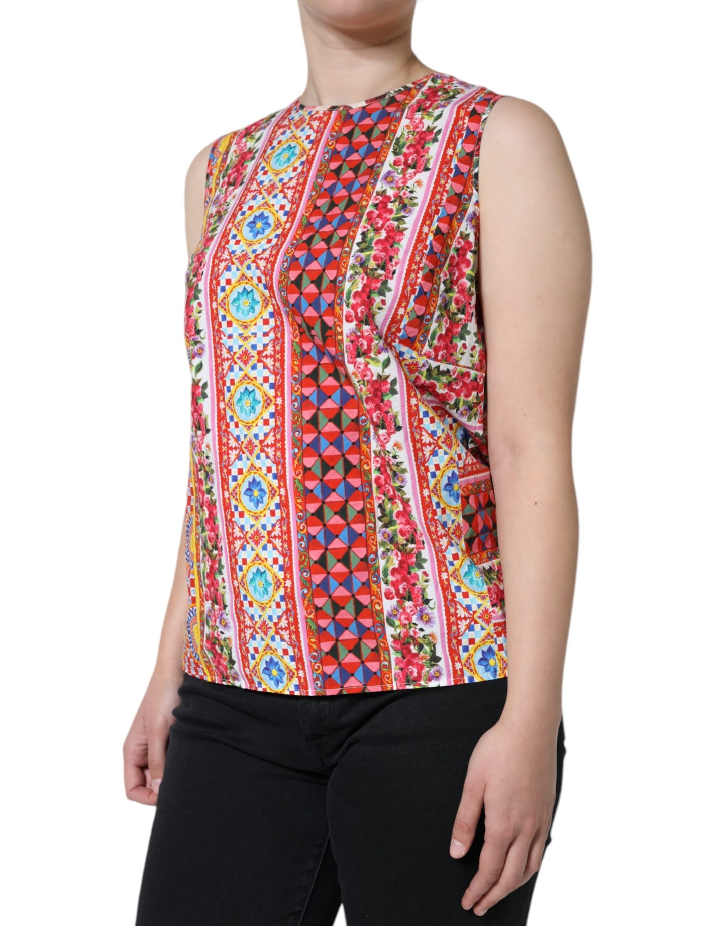 Wielokolorowy bawełniany top Carretto Floral Tank Top